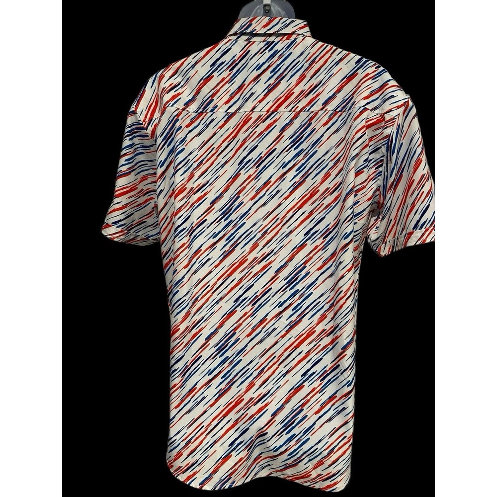 RSVLTS Mens Shirt Dare Mighty Things‎ Button Shirt Red/White/Blue Pattern L - Picture 6 of 9